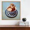 Mexican Hot Chocolate Dog by Lucia Heffernan 16-in. W x 16-in. H. Canvas Wall Art Print Framed in Natural